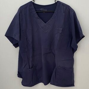 2 Navy Blue Women's Scrub Tops
